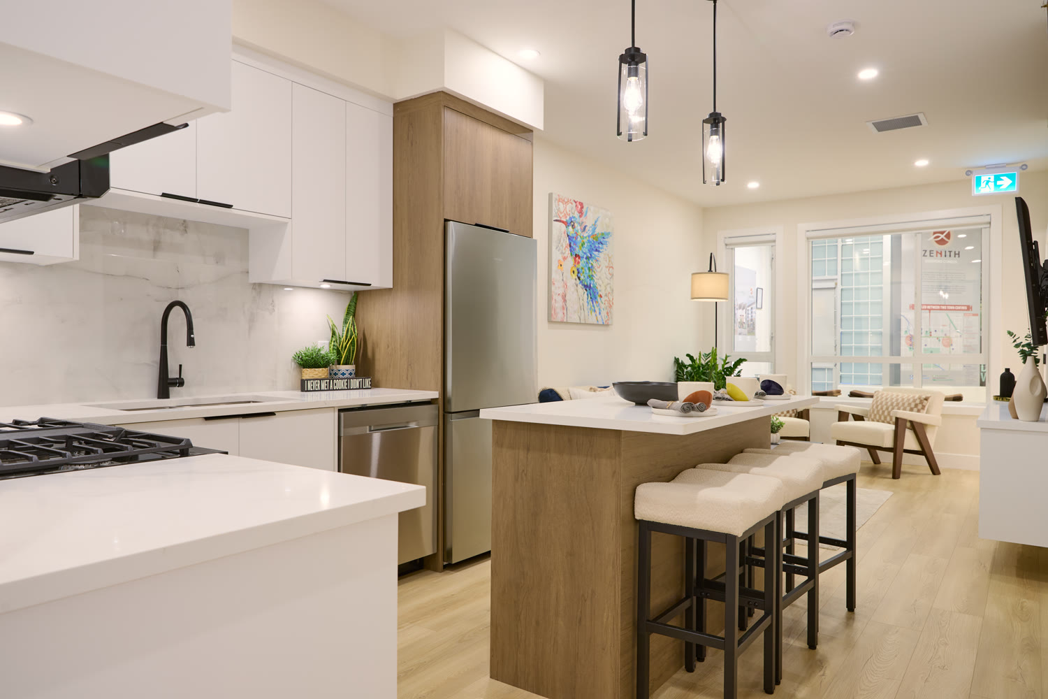 A Zenith kitchen — quartz counters, oak cabinetry, and considered joinery