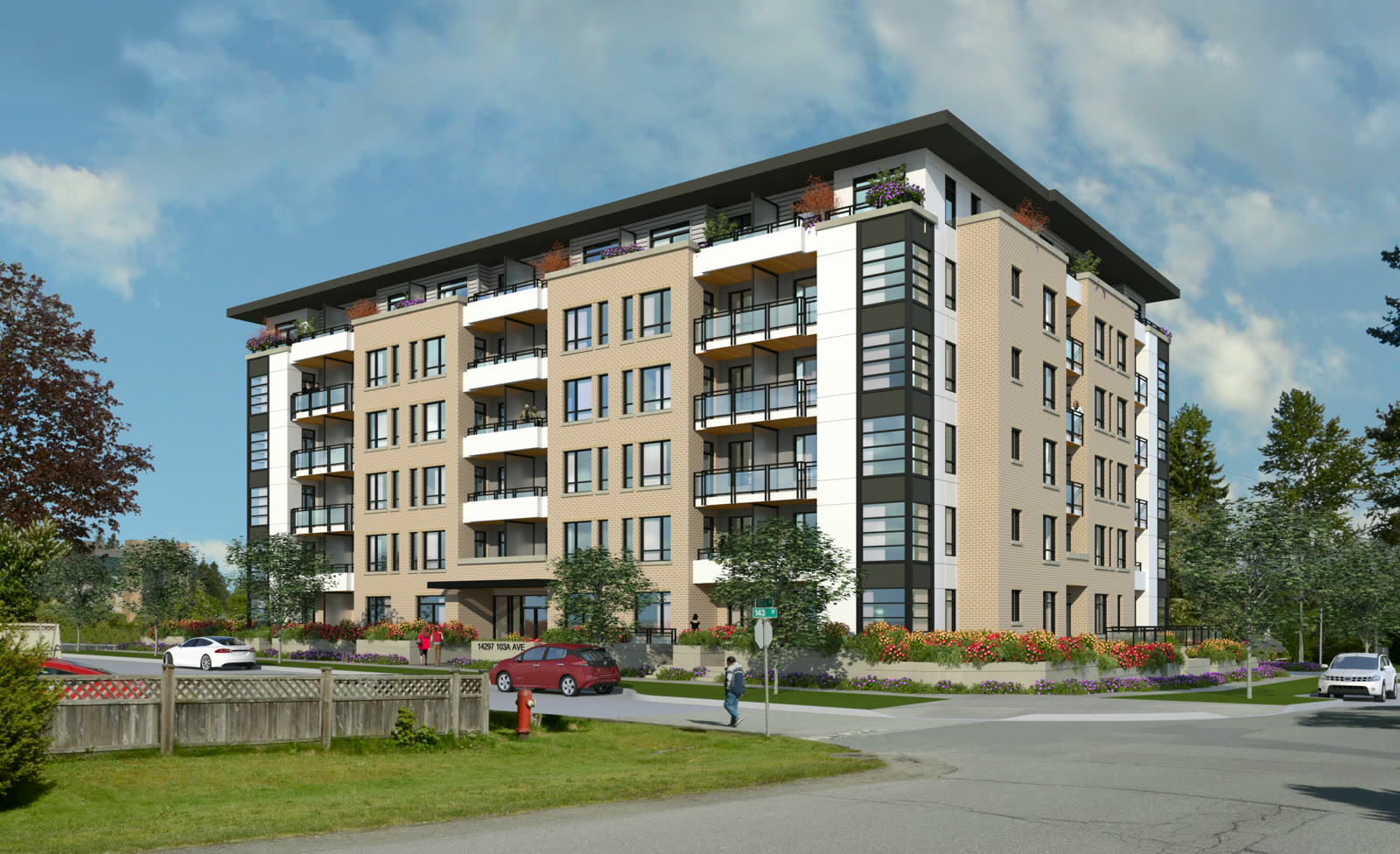 Rendering of Carvolth, a six-storey rental apartment building on 84 Avenue in Langley