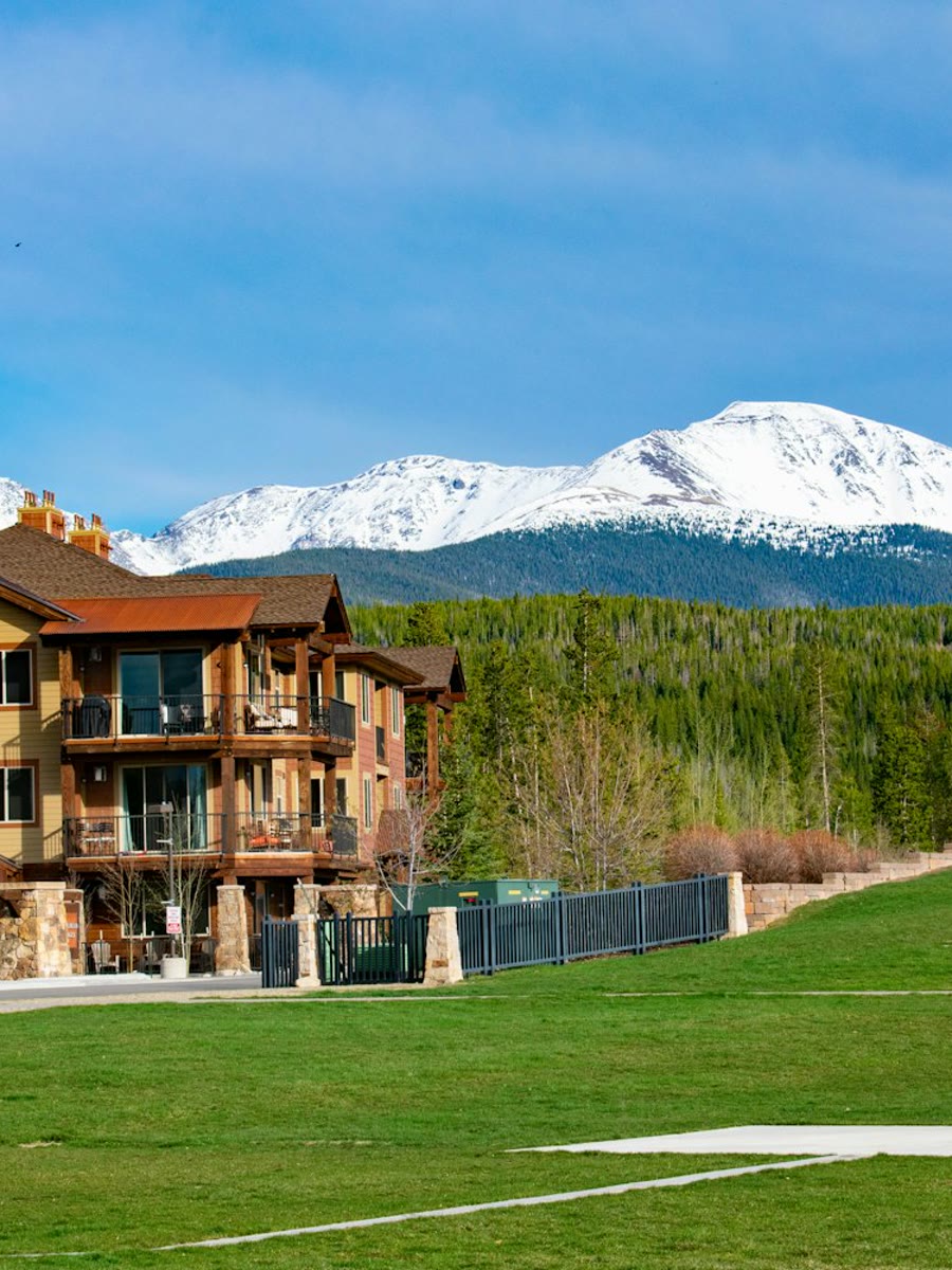 Fraser Valley — residential building against the Coast Mountains